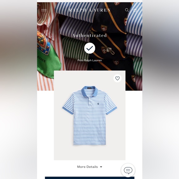 POLO Ralph Lauren Classic Fit light blue&white stripe verified LG shirt. - Picture 3 of 8